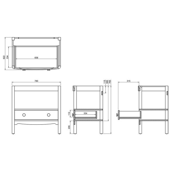 Burlington Guild 850 White Freestanding Vanity Unit and Worktop #3