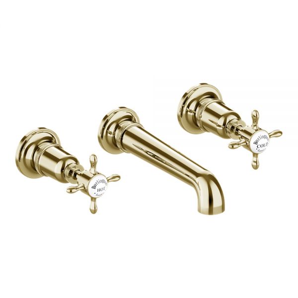 Burlington Guild Gold 3 Hole Wall Mounted Bath Filler Tap