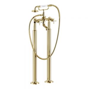 Burlington Guild Gold Floor Standing Bath Shower Mixer Tap