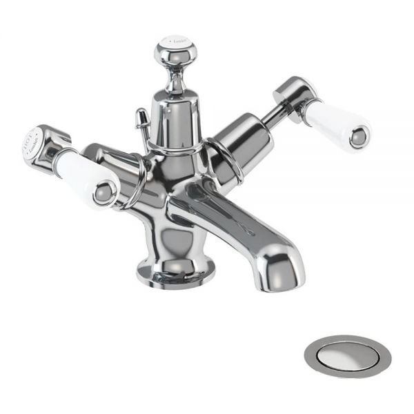 Burlington Kensington Chrome Mono Basin Mixer Tap with Pop Up Waste