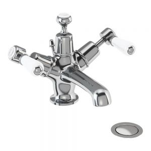 Burlington Kensington Chrome Mono Basin Mixer Tap with Pop Up Waste