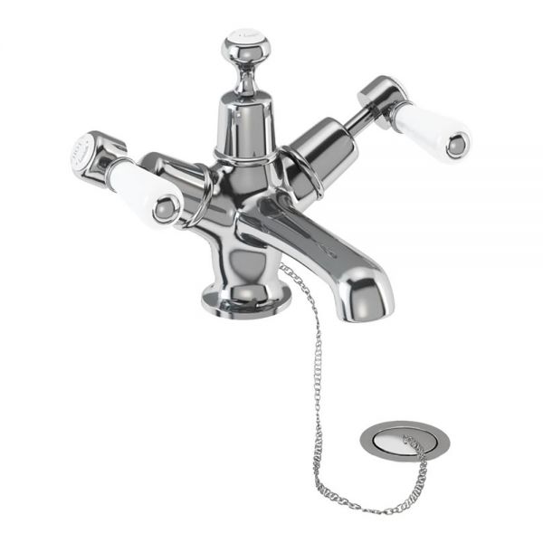 Burlington Kensington Chrome Mono Basin Mixer Tap with Plug and Chain Waste