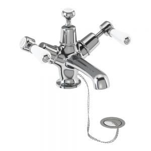 Burlington Kensington Chrome Mono Basin Mixer Tap with Plug and Chain Waste