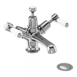 Burlington Kensington Chrome Mono Basin Mixer Tap with Sprung Plug Waste