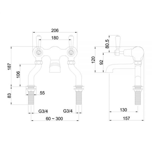 Burlington Kensington Chrome Bath Filler Tap #2