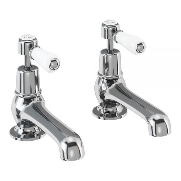 Burlington Kensington Chrome Bath Pillar Taps