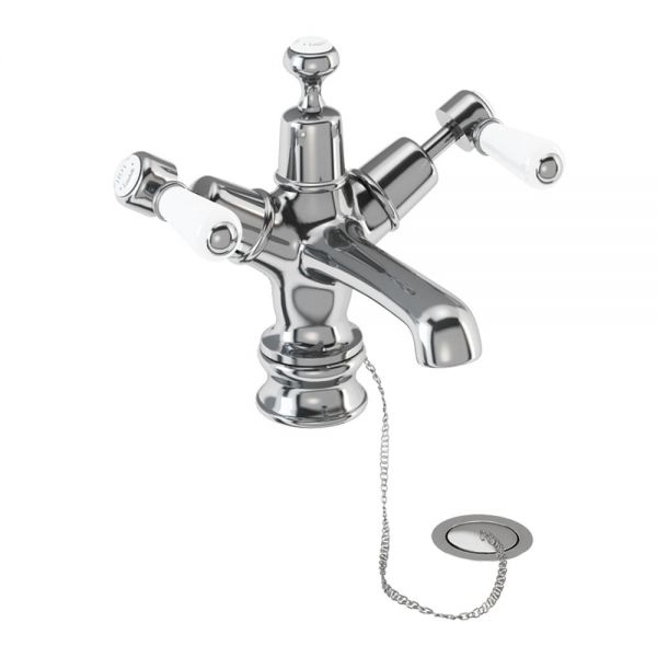 Burlington Kensington Regent Chrome Mono Basin Mixer Tap with Plug and Chain Waste