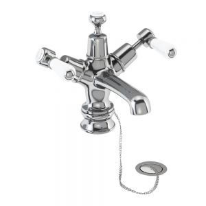 Burlington Kensington Regent Chrome Mono Basin Mixer Tap with Plug and Chain Waste