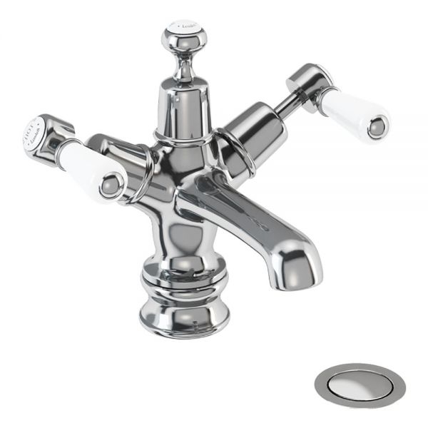 Burlington Kensington Regent Chrome Mono Basin Mixer Tap with Sprung Plug Waste