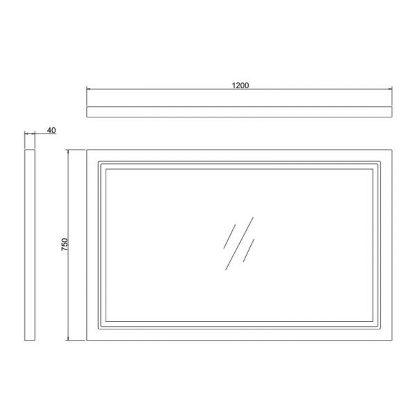 Burlington Blue Traditional Illuminated LED Bathroom Mirror 1200  x 750mm #2