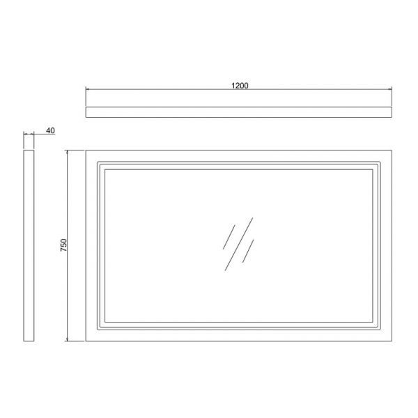 Burlington Grey Traditional Illuminated LED Bathroom Mirror 1200  x 750mm #2