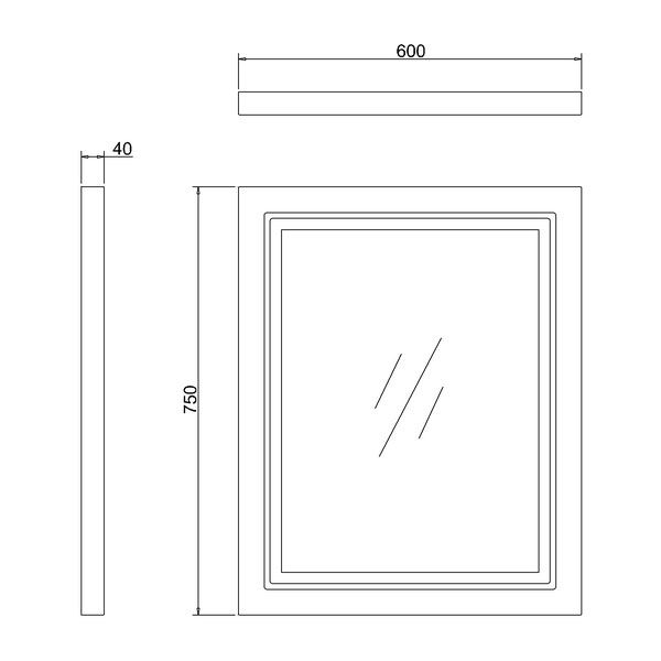 Burlington Blue Traditional Illuminated LED Bathroom Mirror 600  x 750mm #2