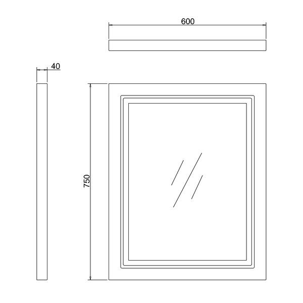 Burlington Matt Green Traditional Illuminated LED Bathroom Mirror 600  x 750mm #2