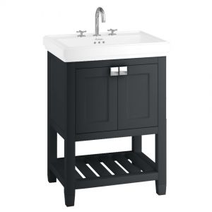 Burlington Riviera 650 Matt Black Freestanding Vanity Unit and Basin