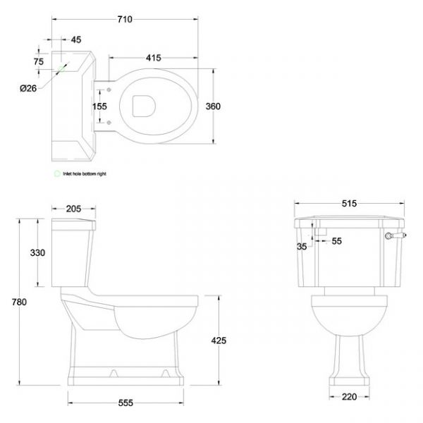 Burlington Close Coupled S Trap Pan and Cistern P18 C1 #2