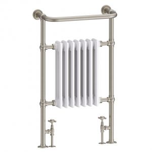 Burlington Trafalgar Brushed Nickel Traditional Towel Radiator 640 x 950 R1BNKL