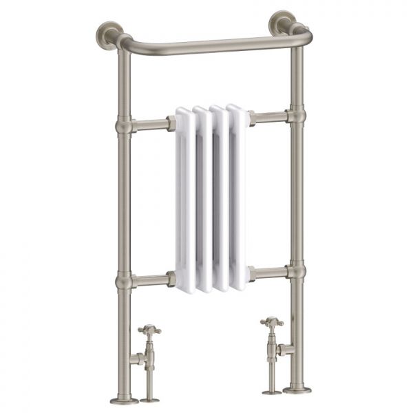 Burlington Bloomsbury Brushed Nickel Traditional Towel Radiator 500 x 950 R2BNKL