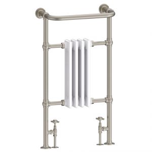 Burlington Bloomsbury Brushed Nickel Traditional Towel Radiator 500 x 950 R2BNKL