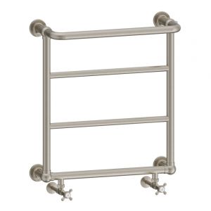 Burlington Cleaver Brushed Nickel Traditional Towel Radiator 640 x 720 R3BNKL