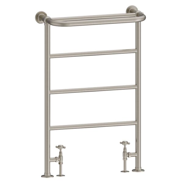 Burlington Berkeley Brushed Nickel Traditional Towel Radiator 640 x 970 R4BNKL