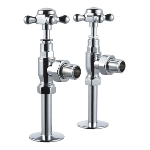 Burlington Traditional Chrome Angled Manual Radiator Valves
