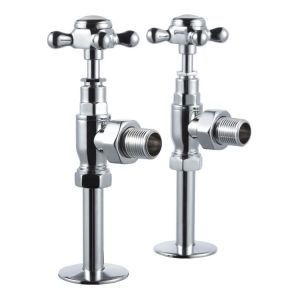 Burlington Traditional Chrome Angled Manual Radiator Valves