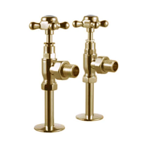 Burlington Traditional Gold Angled Manual Radiator Valves