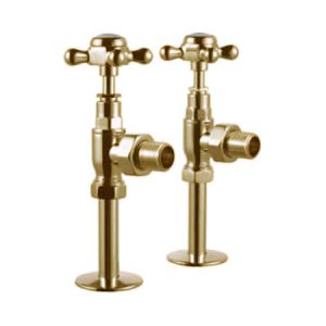 Burlington Traditional Gold Angled Manual Radiator Valves