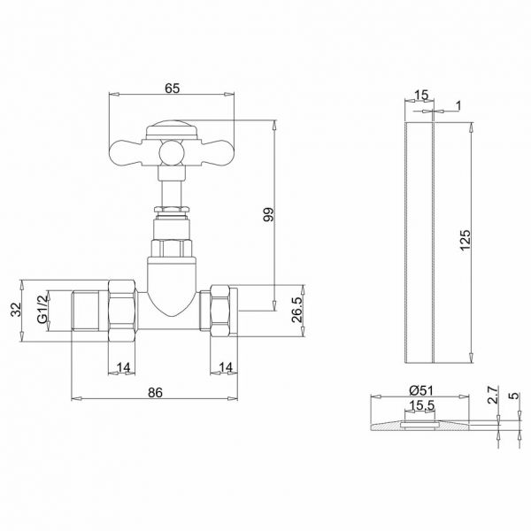 Burlington Traditional Chrome Straight Manual Radiator Valves #2