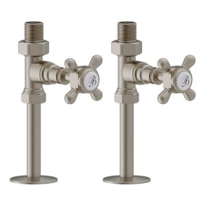 Burlington Traditional Brushed Nickel Straight Manual Radiator Valves