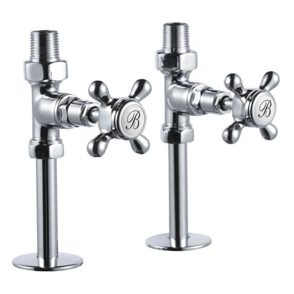 Burlington Traditional Chrome Straight Manual Radiator Valves