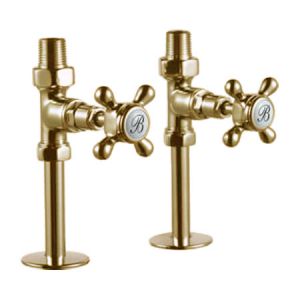 Burlington Traditional Gold Straight Manual Radiator Valves