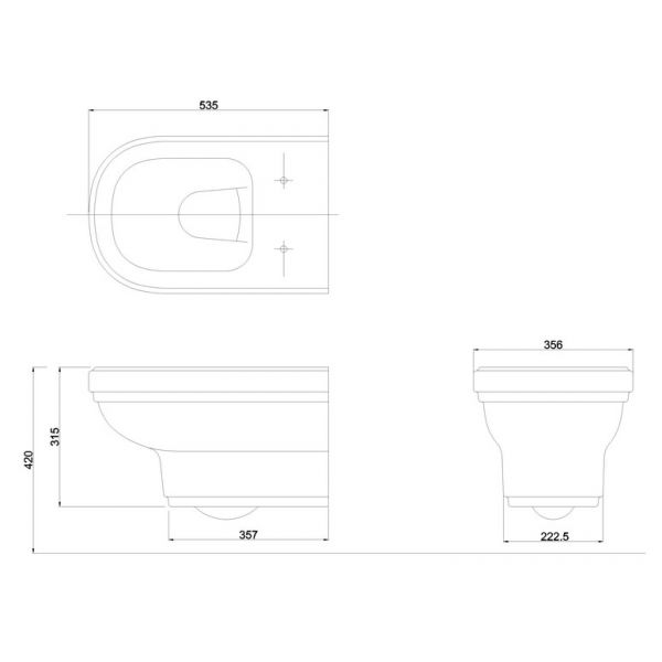Burlington Riviera Wall Hung Toilet Pan RIV13 #2