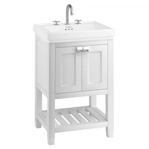 Burlington Riviera 580 Matt White Freestanding Vanity Unit and Basin