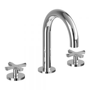 Burlington Riviera Chrome Deck Mounted 3 Hole Basin Mixer Tap