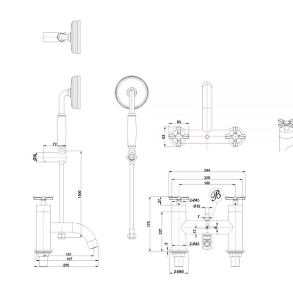 Burlington Riviera Chrome Bath Shower Mixer Tap #2