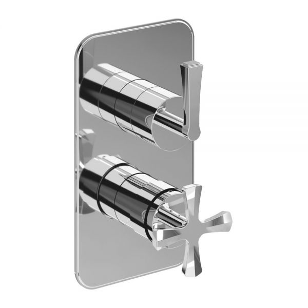 Burlington Riviera Chrome Thermostatic Two Outlet Shower Valve with Diverter