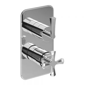 Burlington Riviera Chrome Thermostatic Two Outlet Shower Valve with Diverter
