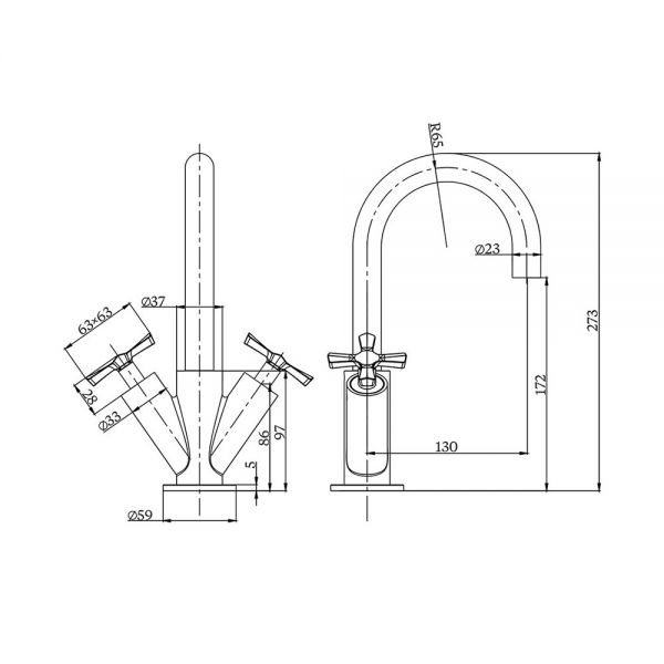 Burlington Riviera Gold Mono Basin Mixer Tap #2