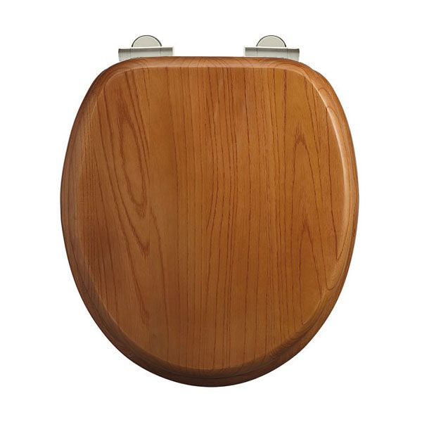 Burlington Golden Oak Wooden Soft Close Toilet Seat