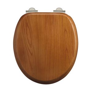 Burlington Golden Oak Wooden Soft Close Toilet Seat