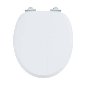 Burlington Matt White Wooden Soft Close Toilet Seat