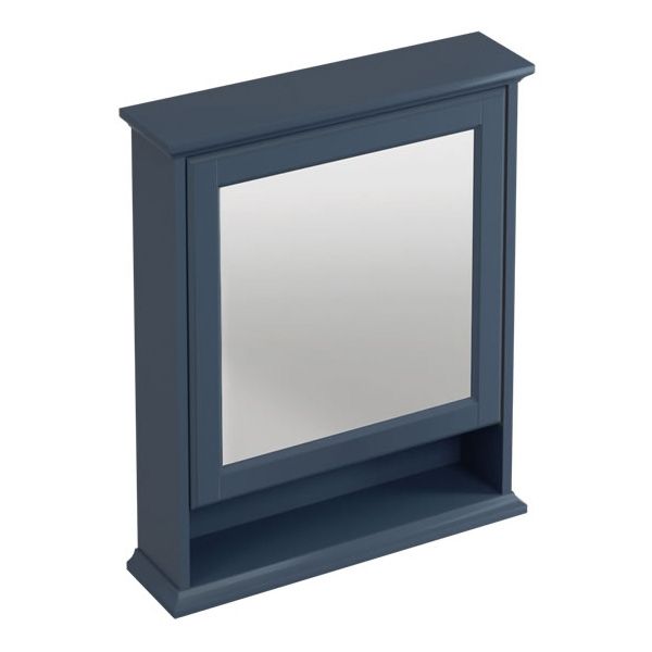 Burlington Blue Single Door Mirrored Bathroom Cabinet 600 x 750mm