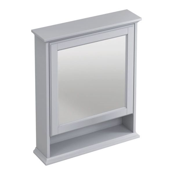 Burlington Grey Single Door Mirrored Bathroom Cabinet 600 x 750mm