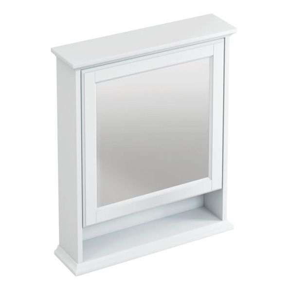 Burlington White Single Door Mirrored Bathroom Cabinet 600 x 750mm