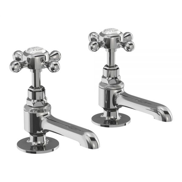 Burlington Stafford Chrome Basin Pillar Taps