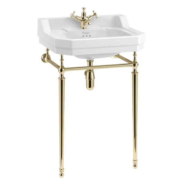 Burlington Edwardian 560mm Rectangular Basin and Gold Washstand B4