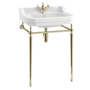 Burlington Edwardian 610mm Rectangular Basin and Gold Washstand B5