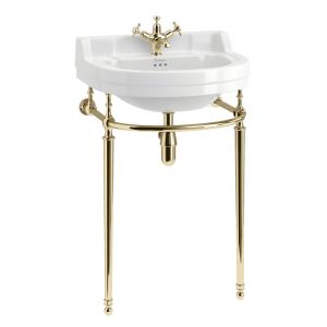 Burlington Edwardian 560mm Round Basin and Gold Washstand B6