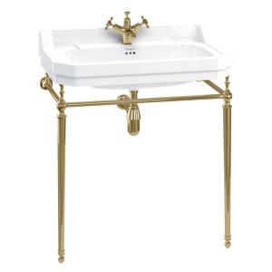 Burlington Edwardian 800mm Rectangular Basin and Gold Washstand B18